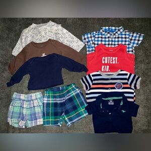 EUC Carter’s 100% Cotton 6 Month Boy Clothing Lot of 9